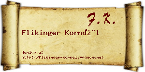 Flikinger Kornél névjegykártya